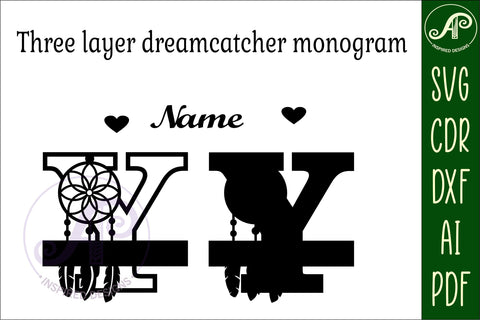 Dreamcatcher monogram letter Y SVG cut file SVG APInspireddesigns 