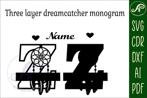 Dreamcatcher monogram letter Z SVG cut file SVG APInspireddesigns 
