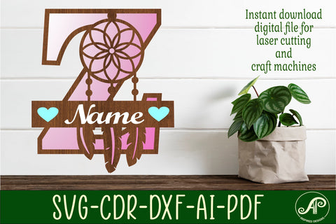 Dreamcatcher monogram letter Z SVG cut file SVG APInspireddesigns 