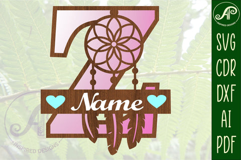 Dreamcatcher monogram letter Z SVG cut file SVG APInspireddesigns 