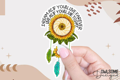 Dreamcatcher Sunflower Sublimation PNG Sublimation Owlsome.Designs 