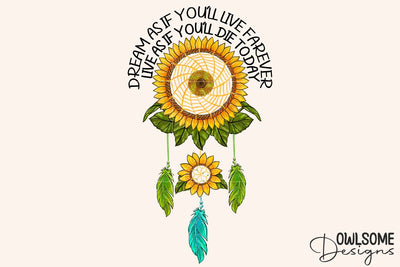 Dreamcatcher Sunflower Sublimation PNG Sublimation Owlsome.Designs 