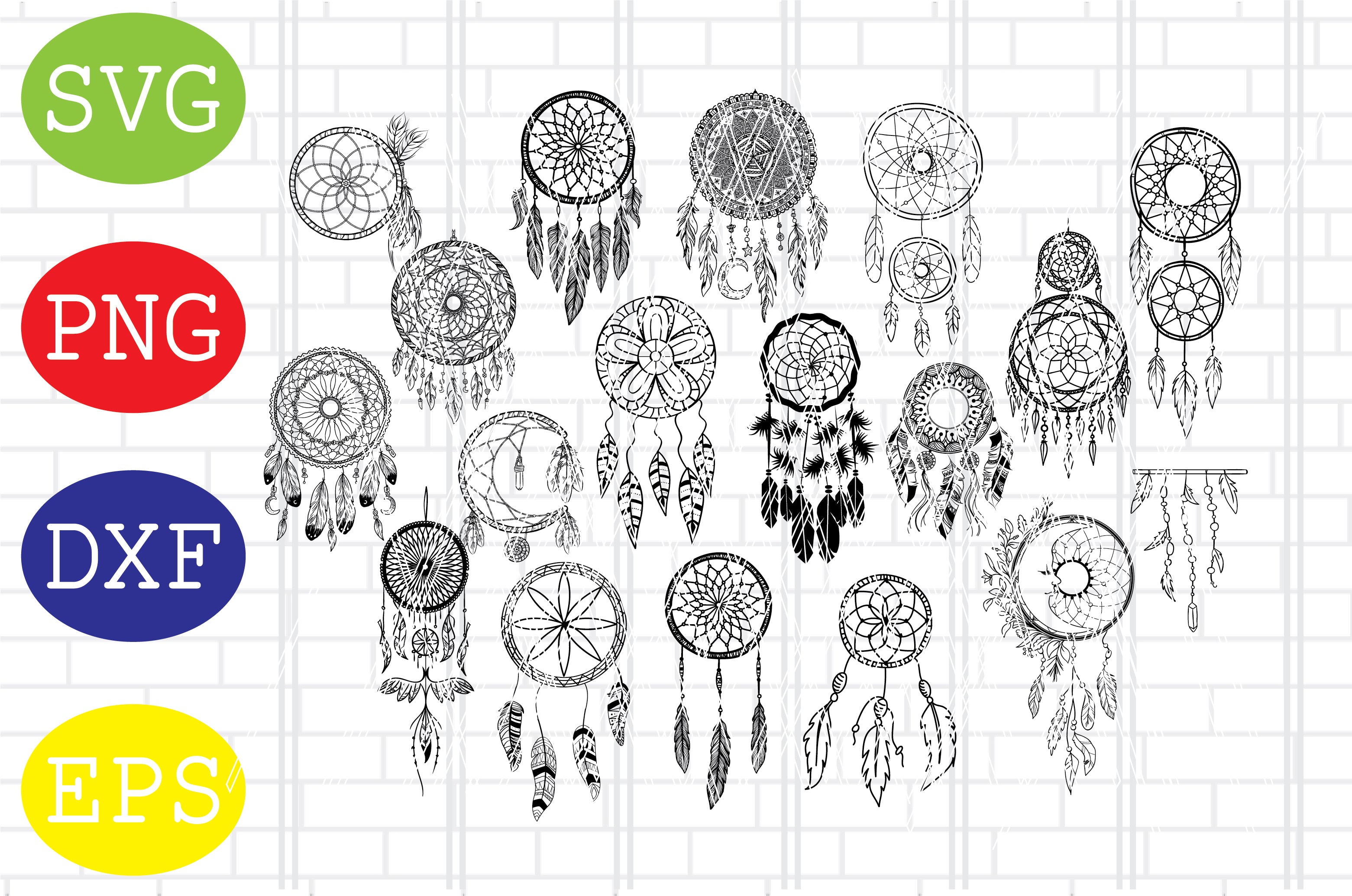 Dreamcatcher SVG, Split Monogram Dreamcatcher SVG, Dreamcatcher Clipart ...