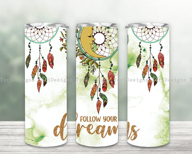 Dreamcatcher Tumbler Sublimation Design, 20oz Skinny Tumbler Template For Sublimation, Dreamcatcher Tumbler PNG Sublimation ToriDesigns 
