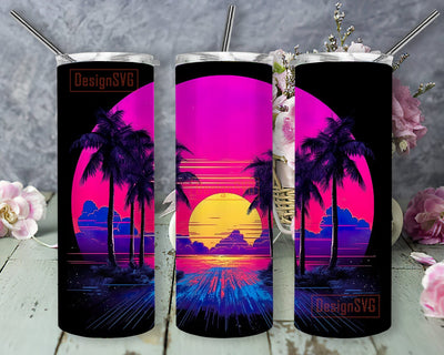 Dreamfull Summer Sunset 20oz Skinny Tumbler Png, Beach Sunset Tumbler Design, Sunset Tumbler Wrap, Beach Vacation Tumbler, Summer Sunset Png Sublimation DesignSVG 