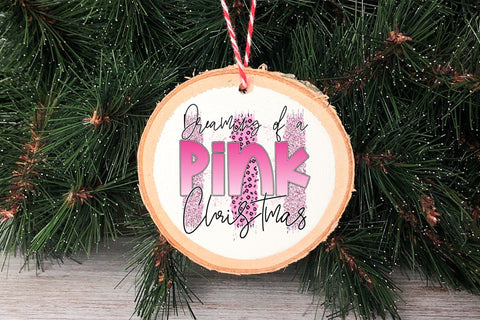 Dreaming of a Pink Christmas PNG Sublimation Sublimation CraftLabSVG 