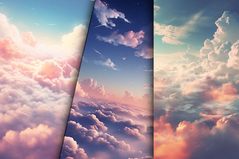 Dreamy Clouds backgrounds bundle Sublimation Regulrcrative 