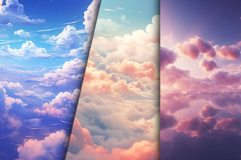 Dreamy Clouds backgrounds bundle Sublimation Regulrcrative 