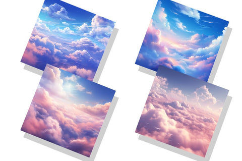 Dreamy Clouds backgrounds bundle Sublimation Regulrcrative 