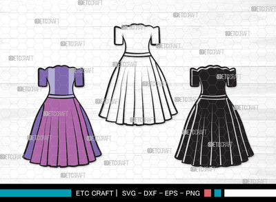 Dress Clipart SVG | Women's Dresses Svg | Dresses Svg | Gown Svg | Long Gown Svg | Prom Dress Svg | Wedding Dress Svg | Dress Clipart SVG ETC Craft 