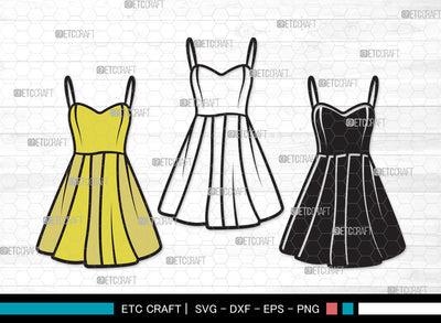 Dress Clipart SVG | Women's Dresses Svg | Dresses Svg | Gown Svg | Long Gown Svg | Prom Dress Svg | Wedding Dress Svg | Dress Clipart SVG ETC Craft 