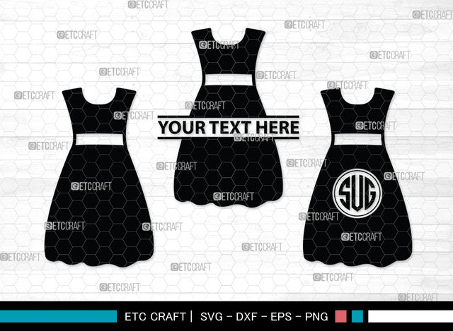 Dress Monogram SVG | Women's Dresses Svg | Dresses Svg | Gown Svg | Long Gown Svg | Prom Dress Svg | Wedding Dress Svg | Dress Monogram SVG ETC Craft 