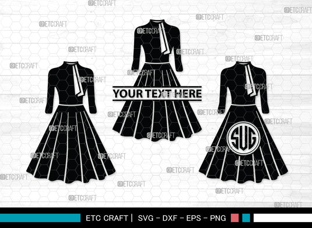 Dress Monogram SVG | Women's Dresses Svg | Dresses Svg | Gown Svg | Long Gown Svg | Prom Dress Svg | Wedding Dress Svg | Dress Monogram SVG ETC Craft 