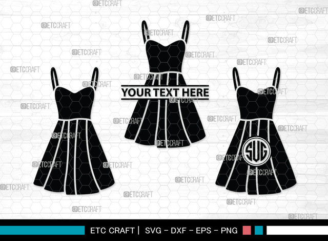 Dress Monogram SVG | Women's Dresses Svg | Dresses Svg | Gown Svg | Long Gown Svg | Prom Dress Svg | Wedding Dress Svg | Dress Monogram SVG ETC Craft 