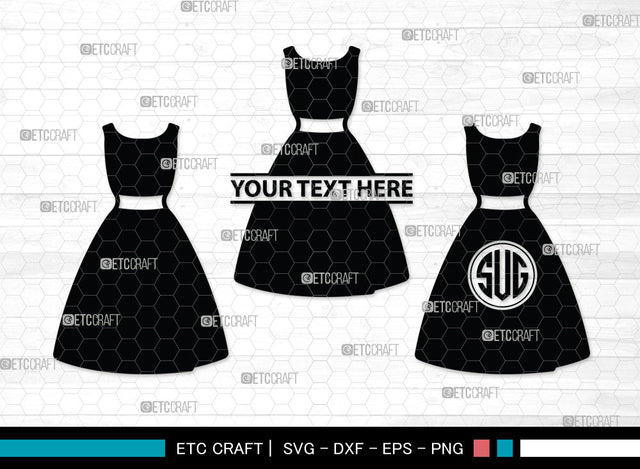 Dress Monogram SVG | Women's Dresses Svg | Dresses Svg | Gown Svg | Long Gown Svg | Prom Dress Svg | Wedding Dress Svg | Dress Monogram SVG ETC Craft 