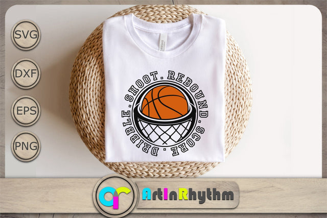 Dribble Shoot Rebound Score Svg, Basketball Svg, Basketball Team Svg, Sports Svg SVG Artinrhythm shop 