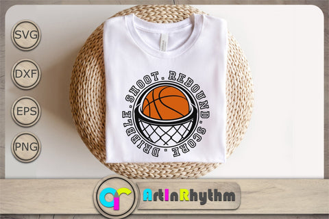 Dribble Shoot Rebound Score Svg, Basketball Svg, Basketball Team Svg, Sports Svg SVG Artinrhythm shop 