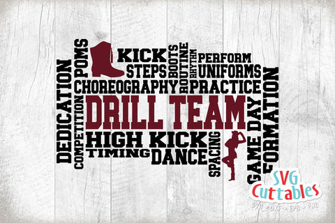 Drill svg - Drill Team Cut File - Drill Team Word Art - Subway Art - svg - eps - dxf - png - Silhouette - Cricut - Digital Download SVG Svg Cuttables 