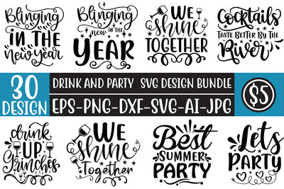 Drink And Party SVG Bundle SVG Rupkotha 