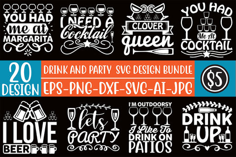 Drink And Party SVG Bundle SVG Rupkotha 