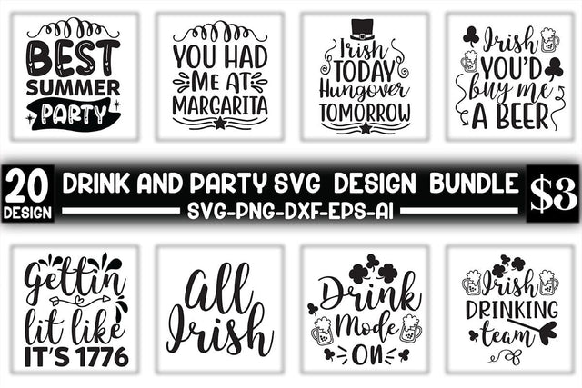 Drink and party svg design bundle SVG SVGista 