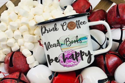Drink Coffee Read Book PNG Sublimation Design Sublimation Natasha Prando 