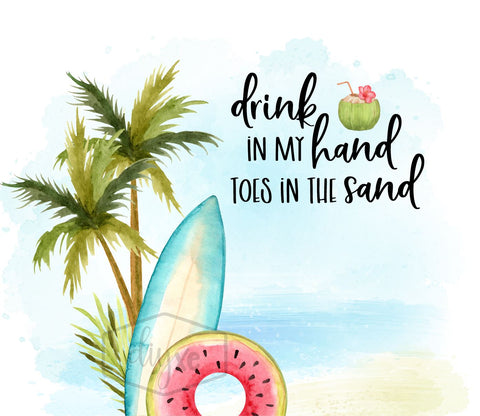 Drink In My Hand | 20oz Tumbler | Summer Sublimation Sublimation DIYxe Designs 