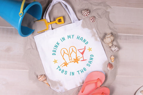 Drink In My Hand Toes In The Sand - SVG, PNG, DXF, EPS SVG Elsie Loves Design 