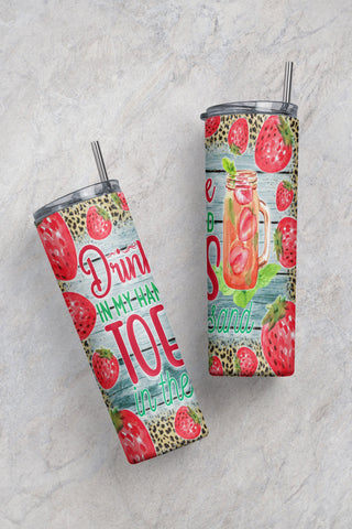 Drink In My Hand Toes In The Sand Tumbler PNG, 20oz Skinny Tumbler PNG, Sublimation Design Download, Coffee Tumbler Sublimation CaldwellArt 