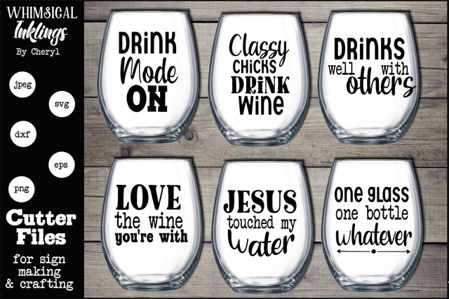 Drink Mode-Wine SVG Set SVG Whimsical Inklings 