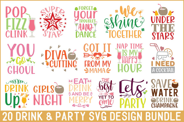 Drink & Party SVG Design Bundle SVG Creativeart88 