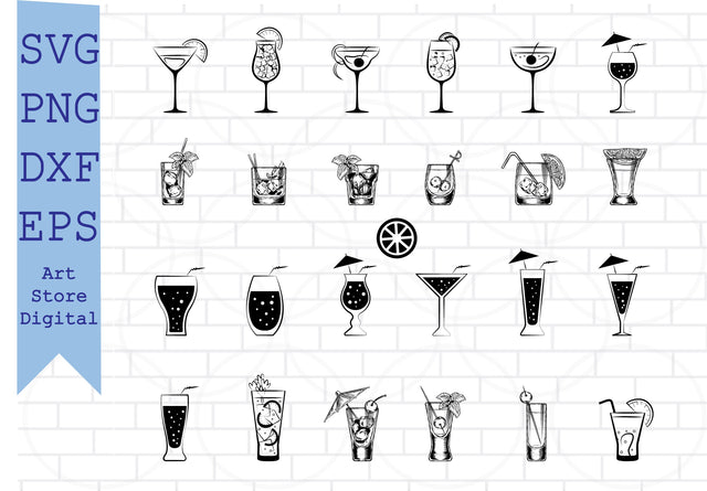 Drink svg, Cocktails svg, Tropical Drink svg, Wine svg, Wine Glass svg, Tropical Coconut Drink svg, wine glass svg SVG Artstoredigital 