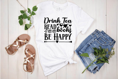 drink tea read books be happy SVG designer krishna 