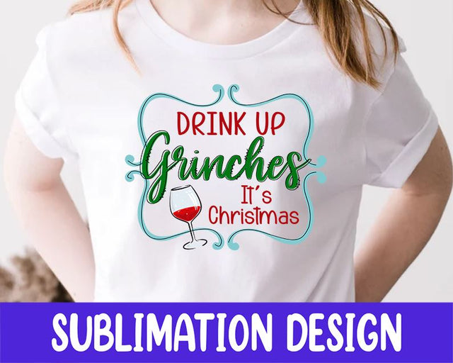 Drink Up Christmas Sublimation Design Sublimation iStyleDesign 