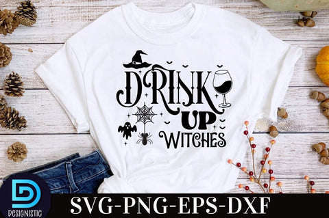 drink up witches, Halloween T shirt Design, SVG DESIGNISTIC 