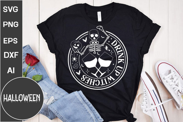 Drink Up Witches Round Signs Svg Cut File, Farmhouse Halloween SVG design, Halloween SVG design SVG DesignPlante 503 