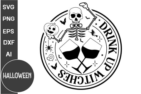 Drink Up Witches Round Signs Svg Cut File, Farmhouse Halloween SVG design, Halloween SVG design SVG DesignPlante 503 