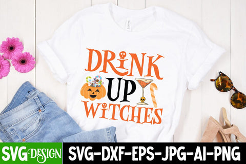 Drink Up Witches SVG Cut File, Drink Up Witches Sublimation Design, Drink Up Witches SVG Quotes SVG BlackCatsMedia 