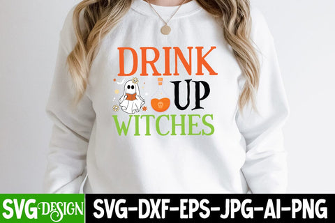 Drink Up Witches SVG Cut File,Drink Up Witches Sublimation Design,Halloween SVG Cut File, Drink Up Witches Sublimation PNG Quotes SVG BlackCatsMedia 