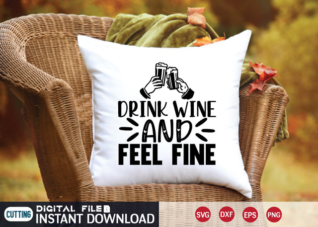Drink wine and feel fine SVG md faruk hossain 