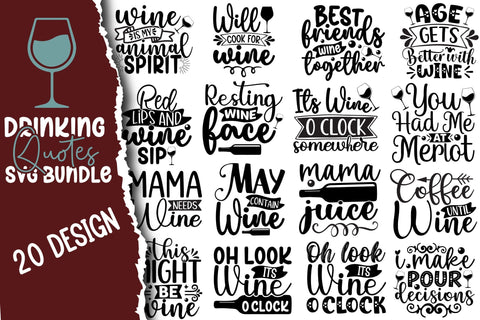 Drinking Quotes SVG Bundle SVG Rupkotha 
