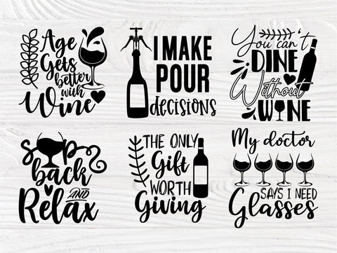 Drinking SVG Bundle, Wine Svg, Wine Quotes, Shirt SVG TonisArtStudio 