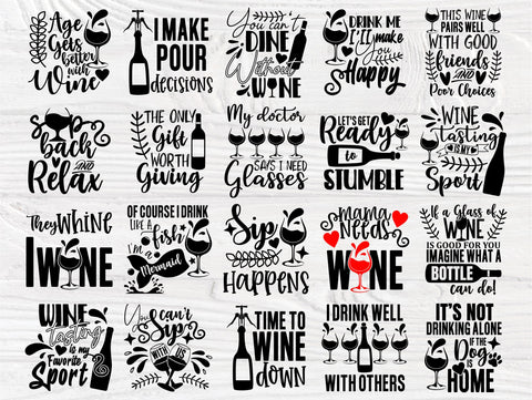 Drinking SVG Bundle, Wine Svg, Wine Quotes, Shirt SVG TonisArtStudio 