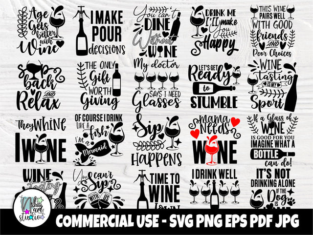 Drinking SVG Bundle, Wine Svg, Wine Quotes, Shirt SVG TonisArtStudio 