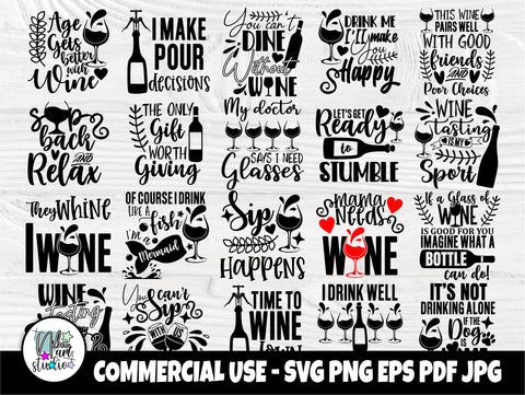 Drinking SVG Bundle, Wine Svg, Wine Quotes, Shirt SVG TonisArtStudio 