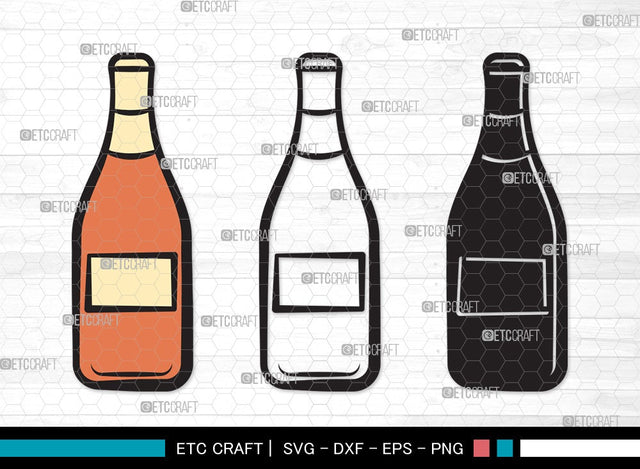 Drinks Bottle SVG | Beer Bottle Svg | Alcohol Bottle Svg | Wine Bottle Svg | Drinks Bottle Clipart SVG ETC Craft 
