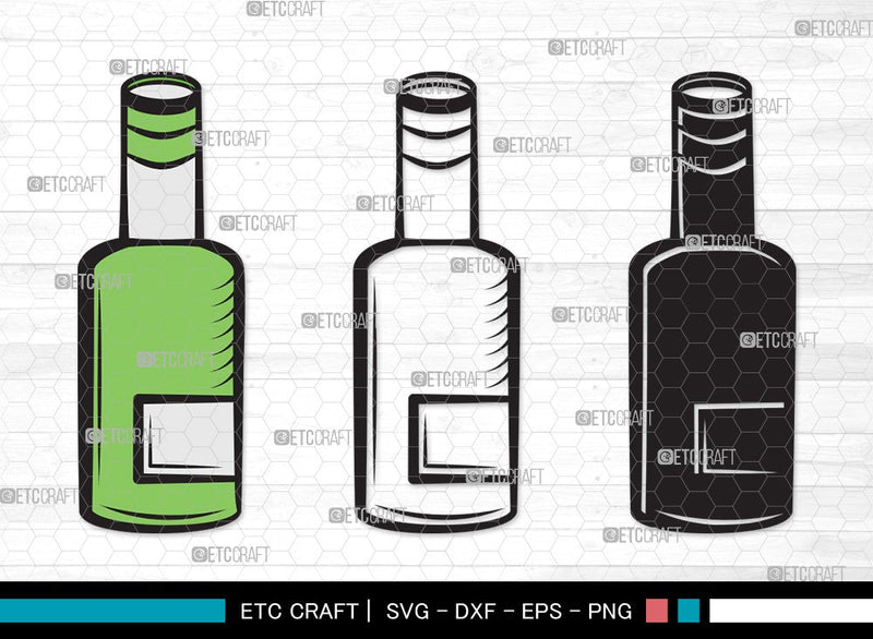 Drinks Bottle SVG | Beer Bottle Svg | Alcohol Bottle Svg | Wine Bottle Svg | Drinks Bottle Clipart SVG ETC Craft 