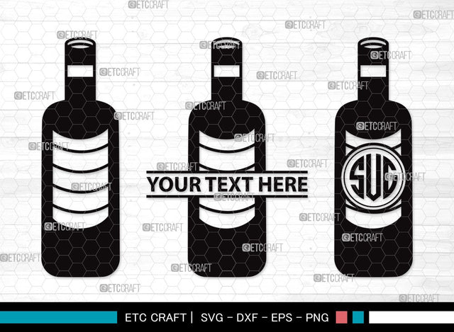 Drinks Bottle SVG | Beer Bottle Svg | Alcohol Bottle Svg | Wine Bottle Svg | Drinks Bottle Clipart SVG ETC Craft 
