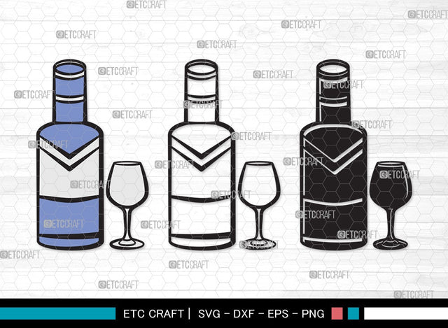 Drinks Bottle SVG | Beer Bottle Svg | Alcohol Bottle Svg | Wine Bottle Svg | Drinks Bottle Clipart SVG ETC Craft 
