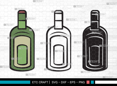 Drinks Bottle SVG | Beer Bottle Svg | Alcohol Bottle Svg | Wine Bottle Svg | Drinks Bottle Clipart SVG ETC Craft 